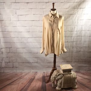 Givenchy Vintage Silk Button Down Blouse Shirt in Yellow